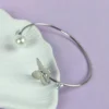 Pearl perfection butterfly silver bracelet