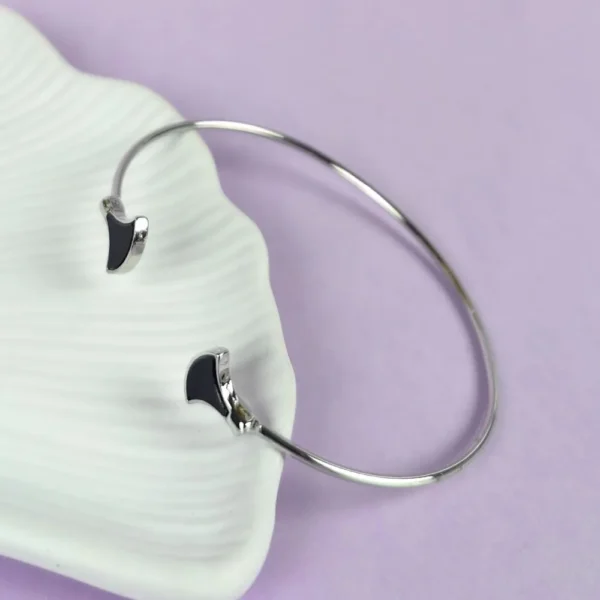 Twin edge silver plated bracelet