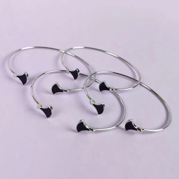 Twin edge silver plated bracelet