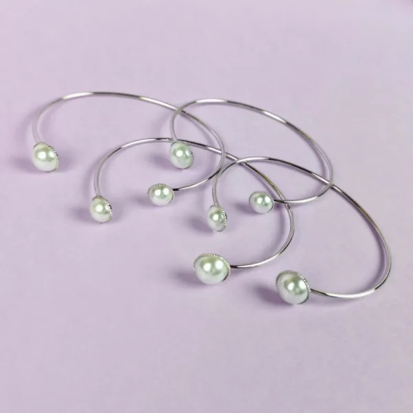 Pearl luster silver bracelet