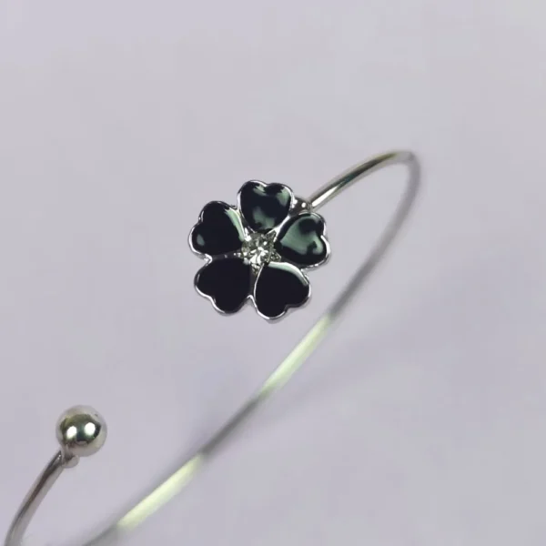 Black blossom silver bracelet - Image 2