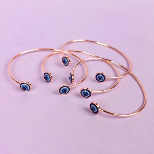Rosy aura evil eye bracelet