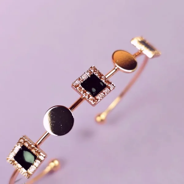 Glittering rosette rose-gold bracelet - Image 2
