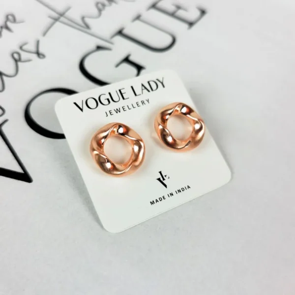 Mystical moonbeam copper stud earrings