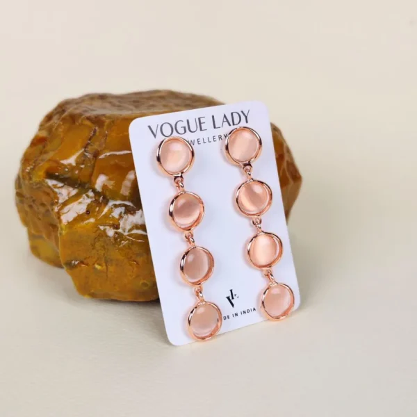 Vintage rose monalisa stone earrings