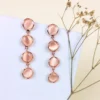 Vintage rose monalisa stone earrings
