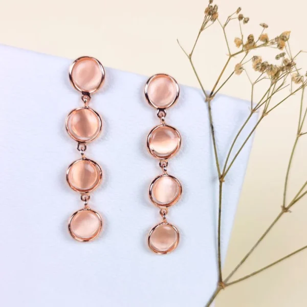 Vintage rose monalisa stone earrings