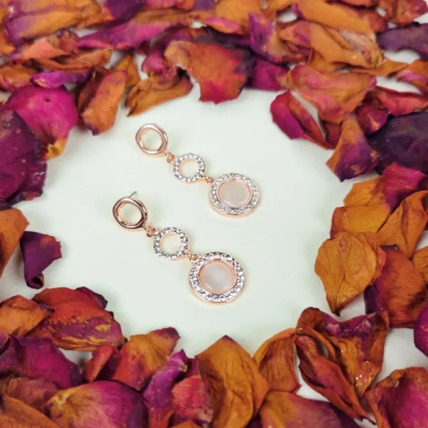 Ethereal rose monalisa stone earrings