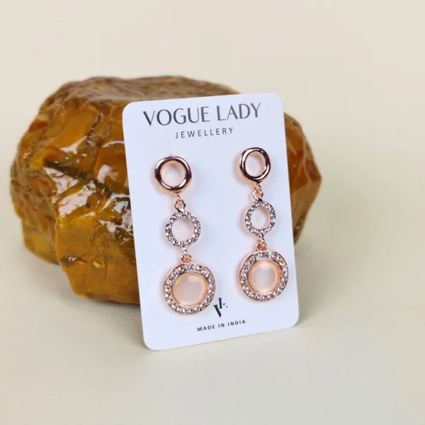 Ethereal rose monalisa stone earrings