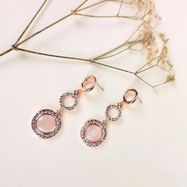 Ethereal rose monalisa stone earrings