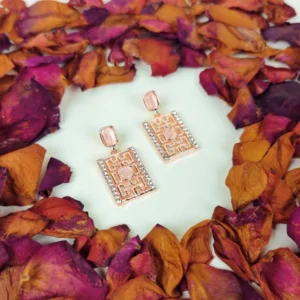 Mystic rose monalisa stone earrings