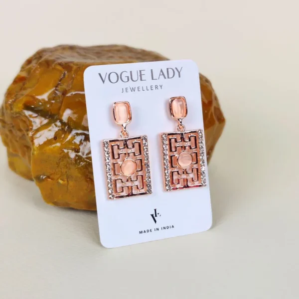 Mystic rose monalisa stone earrings