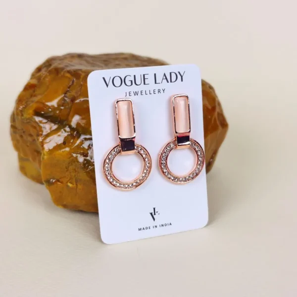 Luminous rose monalisa stone earrings