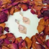 Cherished rose monalisa stone earrings
