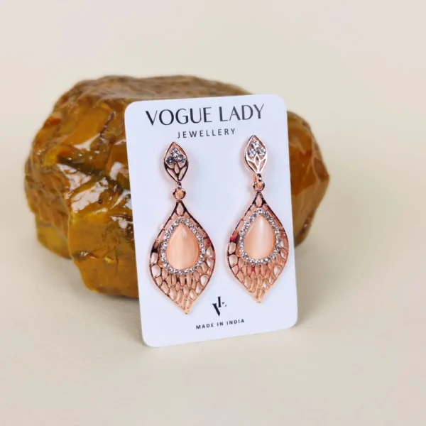 Cherished rose monalisa stone earrings