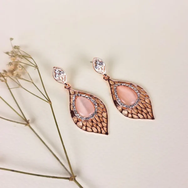Cherished rose monalisa stone earrings