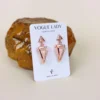 Parisian rose monalisa stone earrings