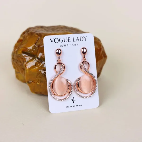 Aurora rose monalisa stone earrings