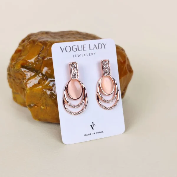 Twilight rose monalisa stone earrings