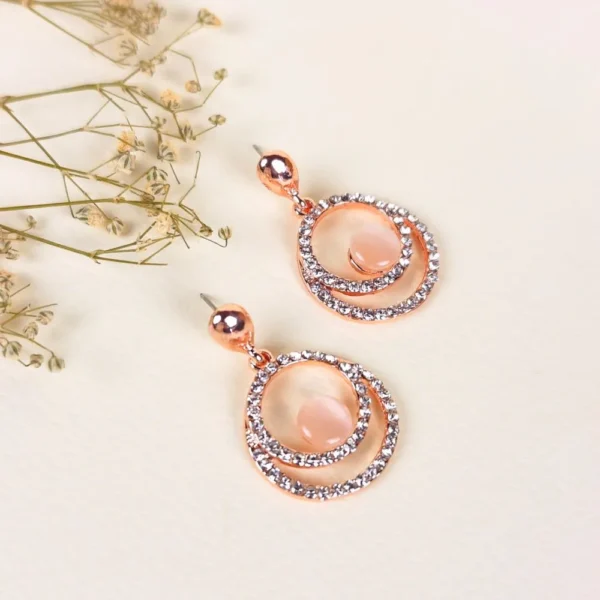 Bella rose monalisa stone earrings