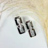 Geometric chain link drop earrings