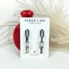 Silver U link dangle drop earrings