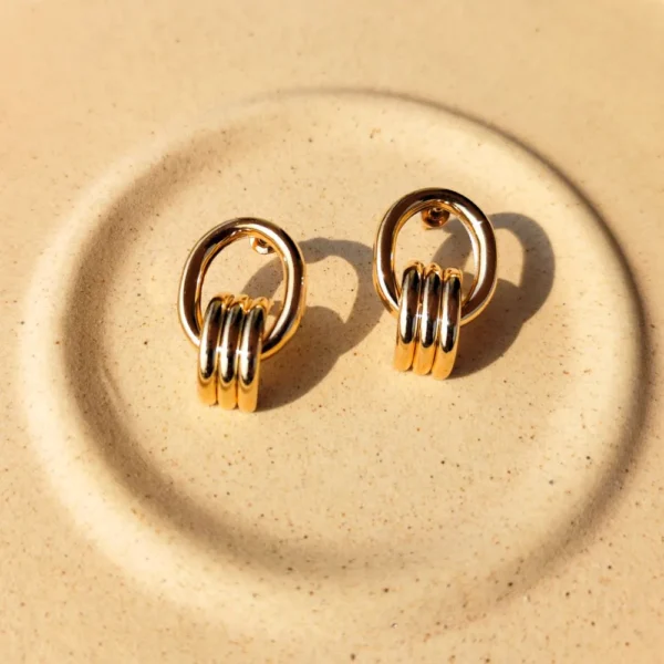 Golden brilliance stud earrings
