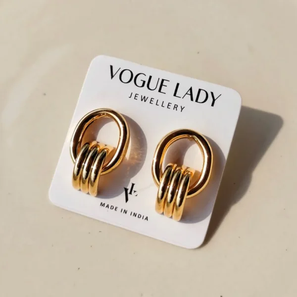 Golden brilliance stud earrings