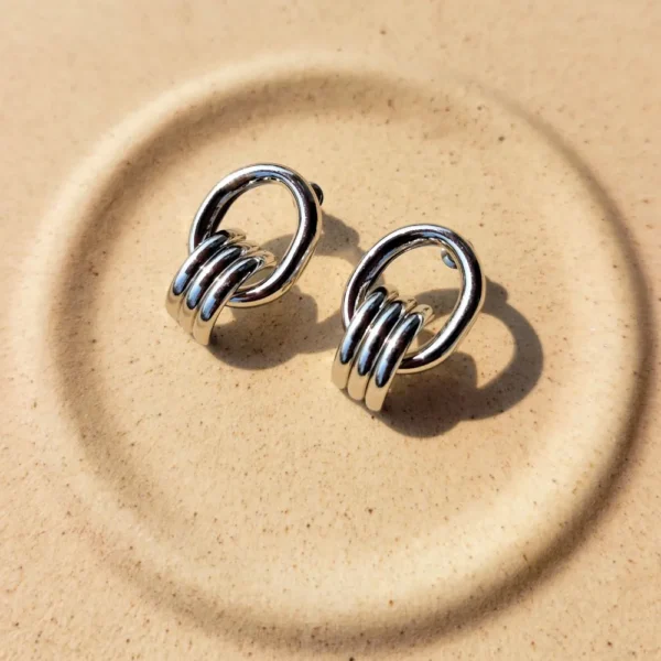 Twinkle toes silver stud earrings