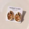 Golden cascade stud earrings