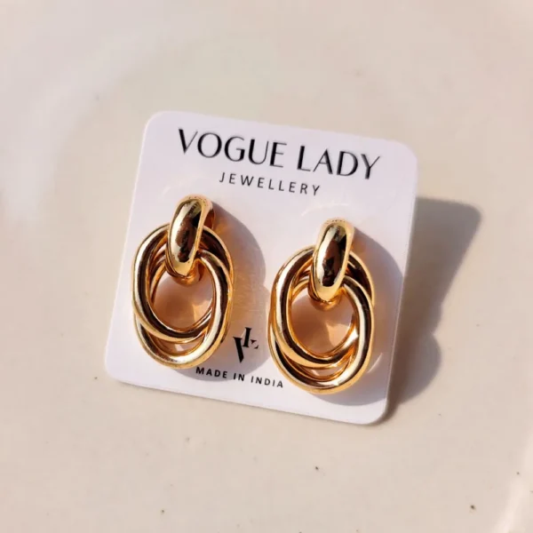 Golden cascade stud earrings