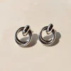 Lovely links silver stud earrings