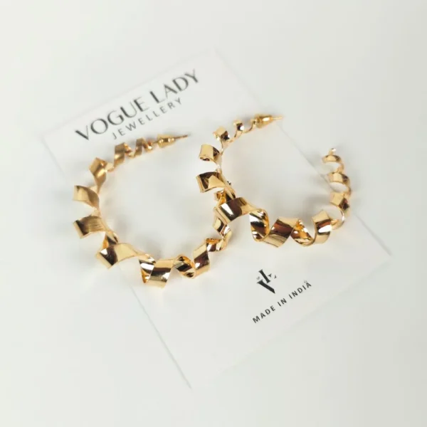 Golden illusion hoop earrings