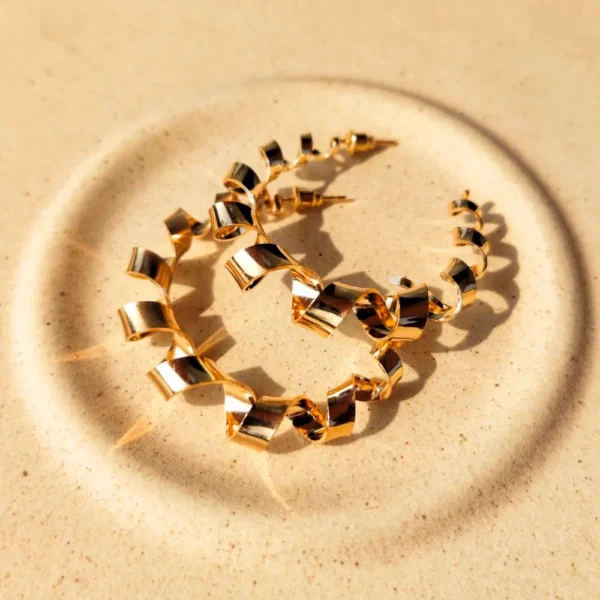 Golden illusion hoop earrings