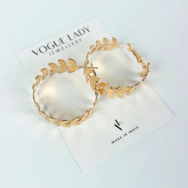Golden crown hoop earrings