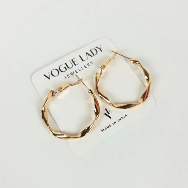 Golden luster hoop earrings