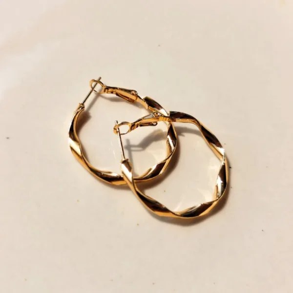 Golden luster hoop earrings