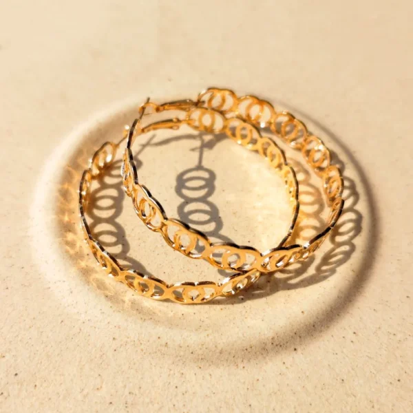 Golden starlight hoop earrings