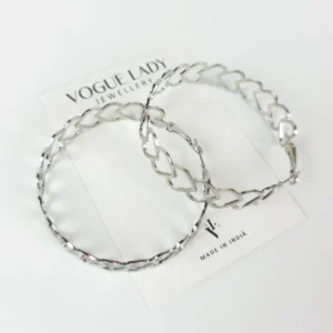 Lollipop loops silver hoops earrings