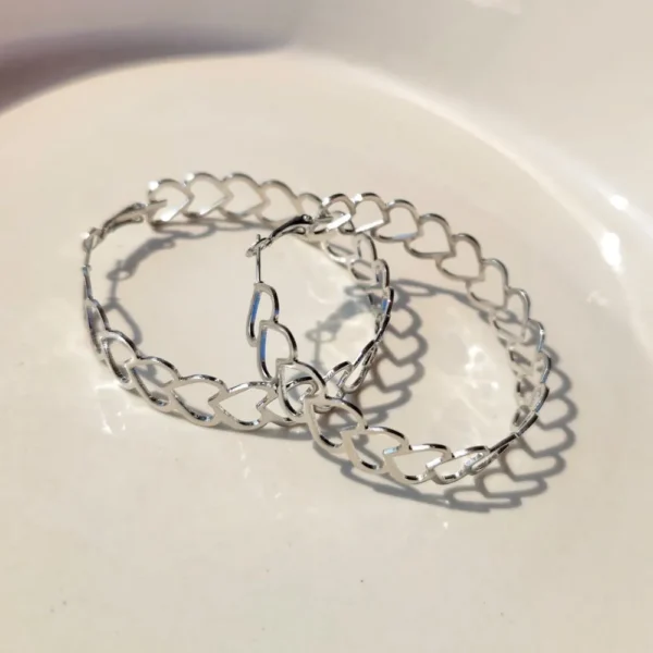 Lollipop loops silver hoops earrings