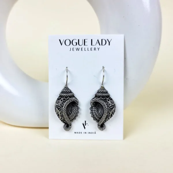Shell cove oxidised stud earrings