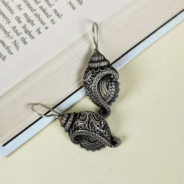 Shell cove oxidised stud earrings