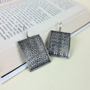 Gothic arch oxidised stud earrings