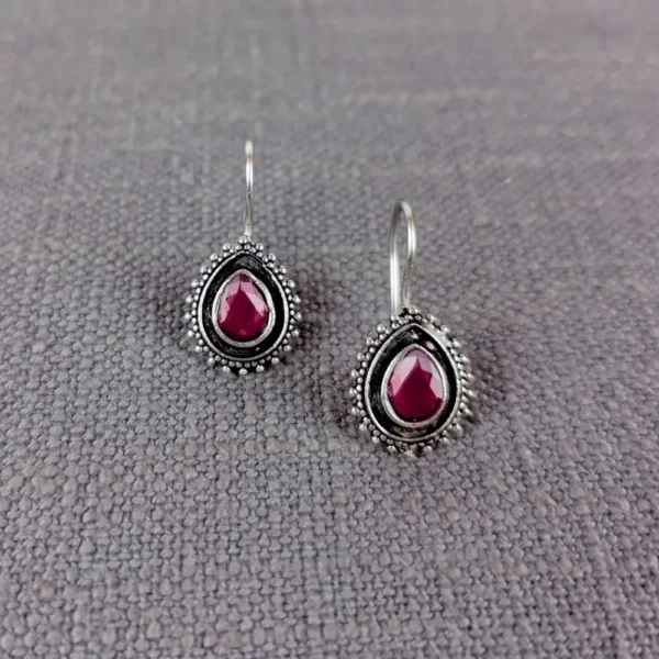 Maroon magic oxidised stud earrings