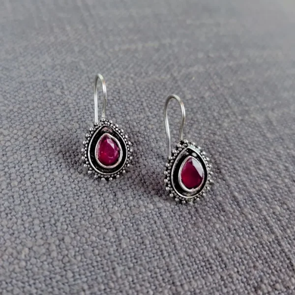 Maroon magic oxidised stud earrings