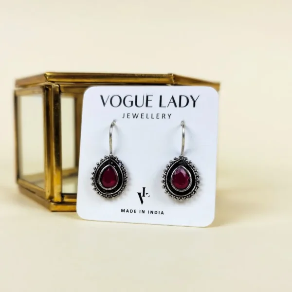 Maroon magic oxidised stud earrings