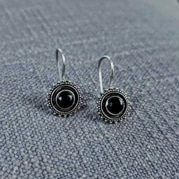 Coal essence oxidised stud earrings