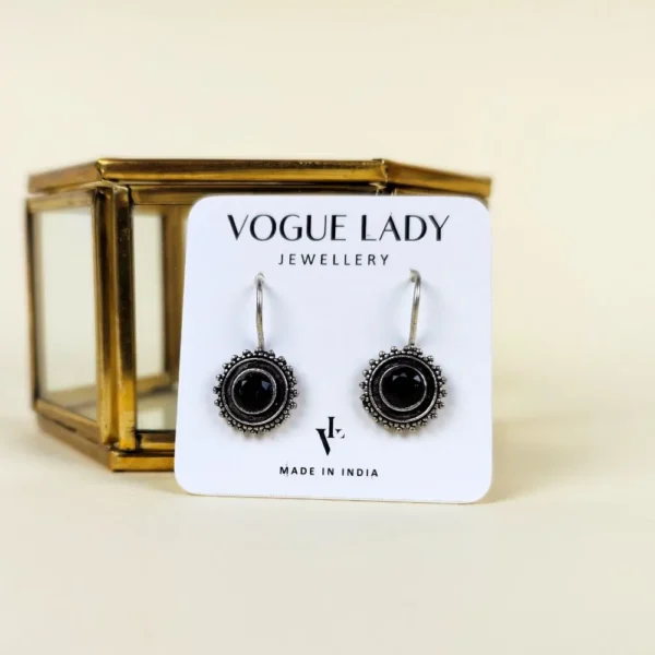 Coal essence oxidised stud earrings