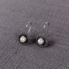 Pearl mist oxidised stud earrings