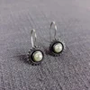 Pearl mist oxidised stud earrings